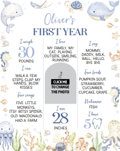 oneder the sea birthday milestone poster 16x20 O015: 4317731684
