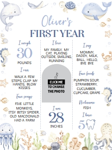 oneder the sea birthday milestone poster 18x24 O015: 4317731684