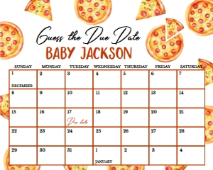 Pizza Baby Duedate Calendar P013: 4318188981