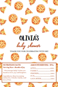 pizza baby shower chocolate wrapper Aldi P013: 4318188981