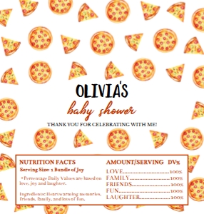 pizza baby shower chocolate wrapper Hershey P013: 4318188981