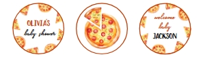 pizza baby shower cupcake topper P013: 4318188981