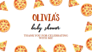 pizza baby shower gable box label P013: 4318188981