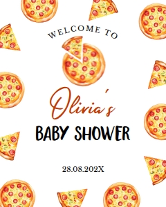 pizza baby shower welcome sign P013: 4318188981