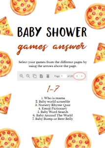 Pizza Baby Shower Games Answers P013: 4318188981