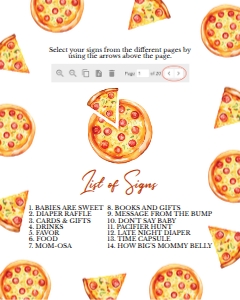 Pizza Baby Shower Sign P013: 4318188981