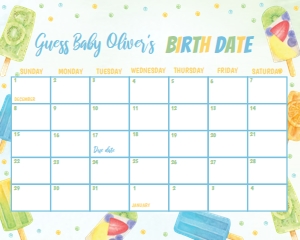 popsicle baby duedate calendar P008: 4319341685