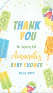 popsicle baby shower thank you tag P008: 4319341685