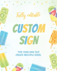 popsicle baby shower custom sign P008: 4319341685