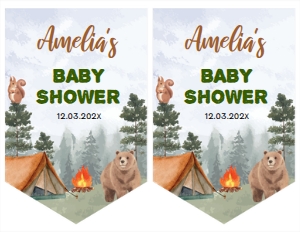 camping baby shower banner C006: 4330414168