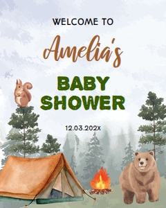 camping baby shower welcome sign C006: 4330414168