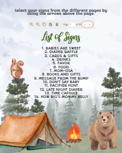 Camping Baby Shower Sign C006: 4330414168