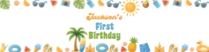 one in the sun birthday water bottle label S024: 4419945442