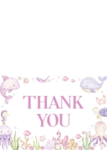 girl ocean thank you card O015: 4355883295