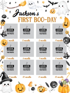 spooky one birthday photo collage 18x24 HA04: 4352414153
