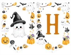 spooky one birthday banner HA04: 4352346566