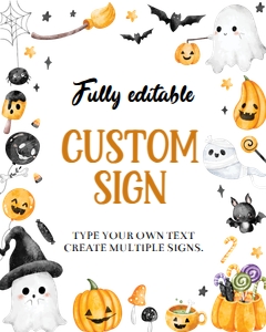 spooky one birthday custom sign HA04: 4352391367