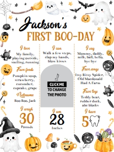 spooky one birthday milestone poster 18x24 HA04: 4352414153