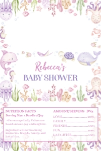 girl ocean baby shower chocolate wrapper Aldi O015: 4355883295