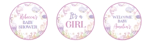 girl ocean baby shower cupcake topper O015: 4355883295