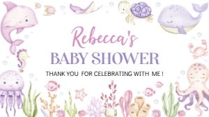 girl ocean baby shower gable box label O015: 4355883295