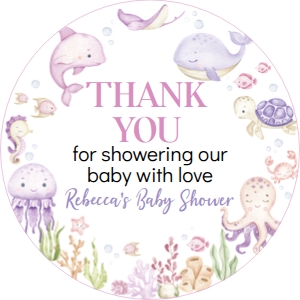 girl ocean baby shower thank you favor O015: 4355883295