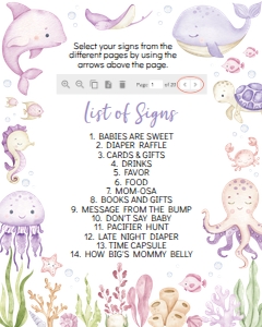 Girl Ocean Baby Shower Sign O015: 4355883295