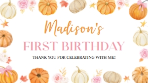 pumpkin birthday gable box label P018: 4357496604