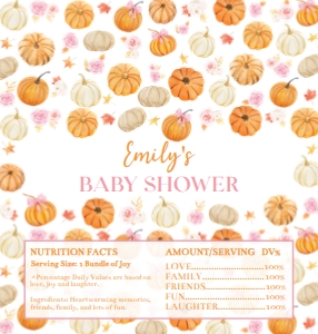pumpkin baby shower chocolate wrapper Hershey P018: 4362869318