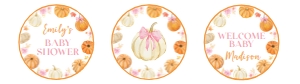 pumpkin baby shower cupcake topper P018: 4362869318
