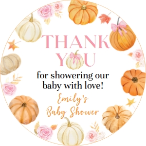 pumpkin baby shower thank you favor P018: 4362869318