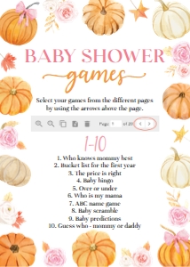 pumpkin baby shower games P018: 4362869318