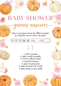Pumpkin Baby Shower Games Answers P018: 4362869318