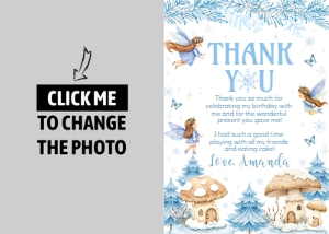 winter fairy birthday thank you card W020: 4374427914