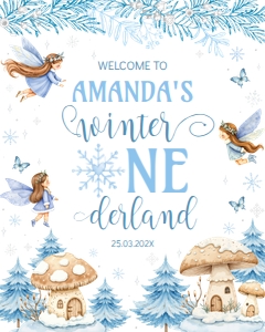 winter fairy birthday welcome sign W020: 4374451421