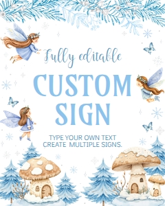winter fairy birthday custom sign W020: 4373906871