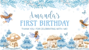 winter fairy birthday gable box label W020: 4373933051