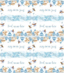 winter fairy birthday food tent card W020: 4373898234
