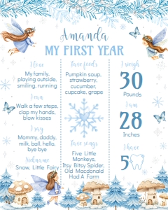 winter fairy birthday milestone 16x20 W020: 4374447900