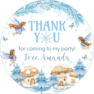 winter fairy birthday thank you favor W020: 4374438549
