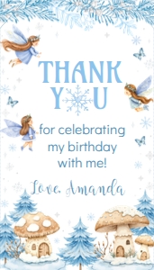 winter fairy birthday thank you tag W020: 4374442463