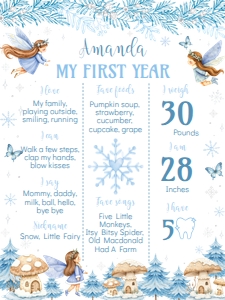 winter fairy birthday milestone 18x24 W020: 4374447900