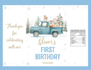 winter woodland birthday chip bag W021: 4378478491