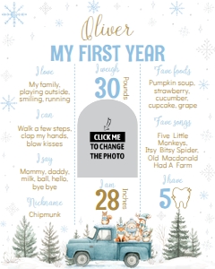 winter woodland birthday milestone poster 16x20 W021: 4377410332