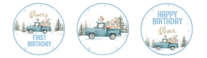 winter woodland birthday cupcake topper W021: 4378481887