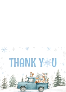winter woodland thank you card W021: 4377409289