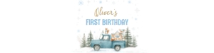 winter woodland birthday water bottle label W021: 4379083076