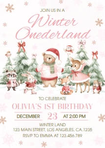 Winter Onederland Invitation W022: 4407610975