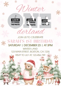 Winter Onederland Birthday Invitation W022: 4407612155