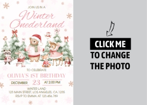 Winter Onederland Photo Invitation W022: 4407605212